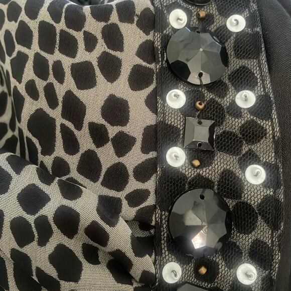 Cassee's Embellished Animal Print Sleeveless Maxi Dress large - Picture 6 of 6